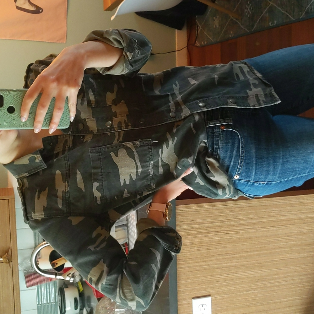 Camouflage Button Down Jacket